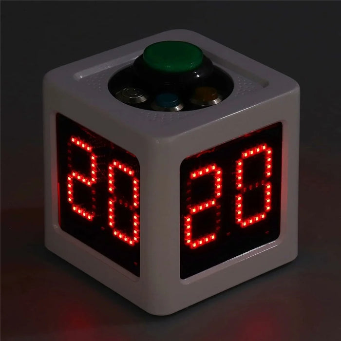1.4 Inch Mini Digital Stopwatch 4 Sides Programmable Timer with 3 Buttons Countdown Timer - White - 3