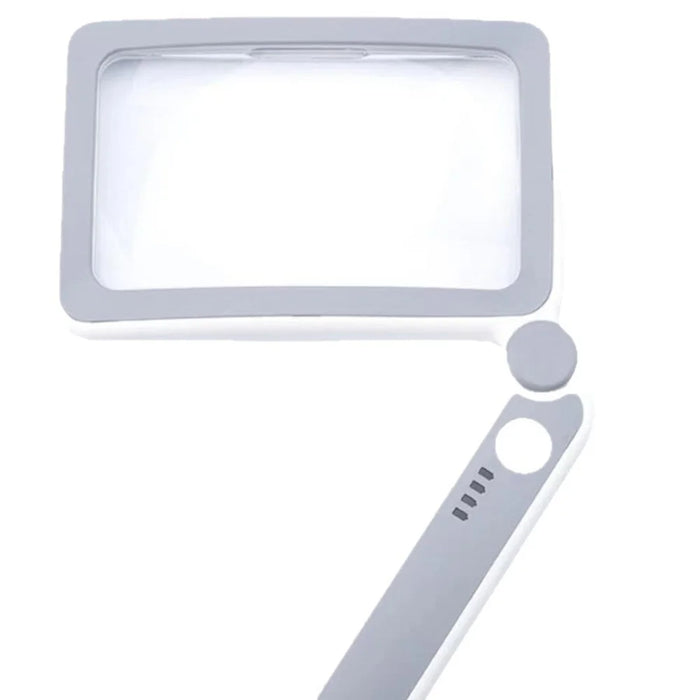 Rechargeable 10-LED Magnifying Glass Handheld Folding Magnifier with Light for Reading Electronics Repair - White - 6