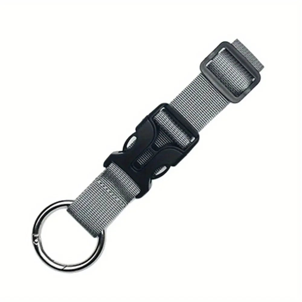 19cm Luggage Hook Carabiner Clip Adjustable Strap Plastic Buckle Metal Spring Hook Strap for Suitcase Backpack - Gray - 1