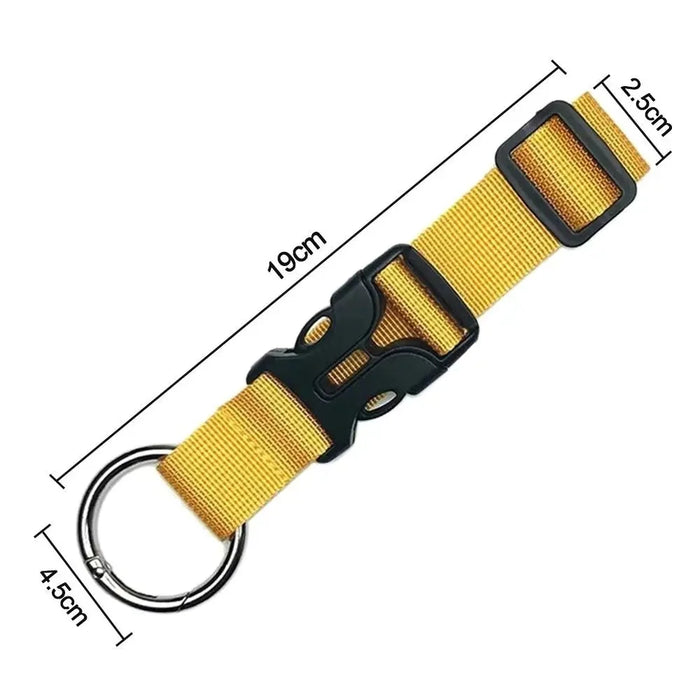 19cm Luggage Hook Carabiner Clip Adjustable Strap Plastic Buckle Metal Spring Hook Strap for Suitcase Backpack - Gray - 2