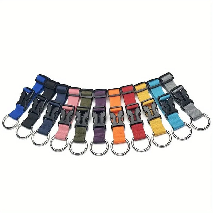 19cm Luggage Hook Carabiner Clip Adjustable Strap Plastic Buckle Metal Spring Hook Strap for Suitcase Backpack - Gray - 7