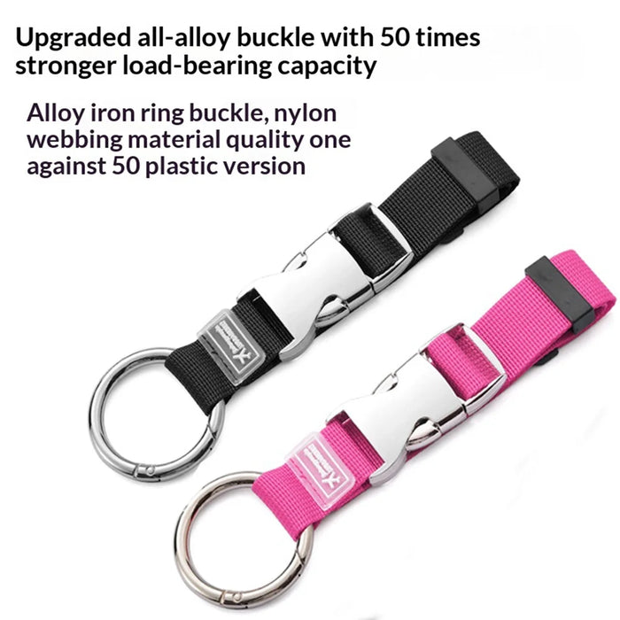 Alloy Buckle Luggage Hook Strap Safety Fixed Belt Metal Buckle Attachment Strap for Travel Backpack Suitcase - Black - 2