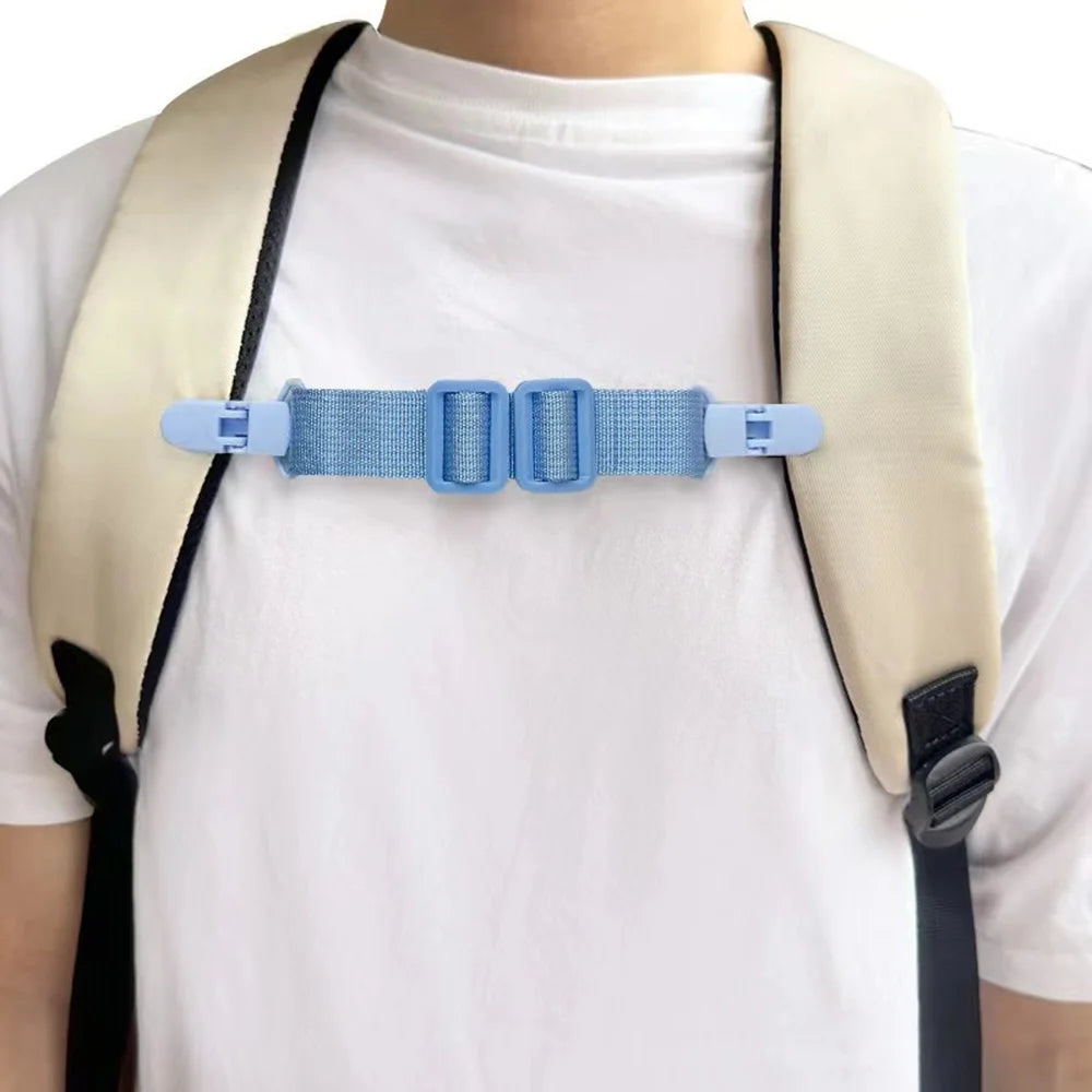 2.5cm Width Nylon Backpack Anti-Slip Shoulder Strap Clip 19-29cm Adjustable Bag Accessories for Adult - Black - 2