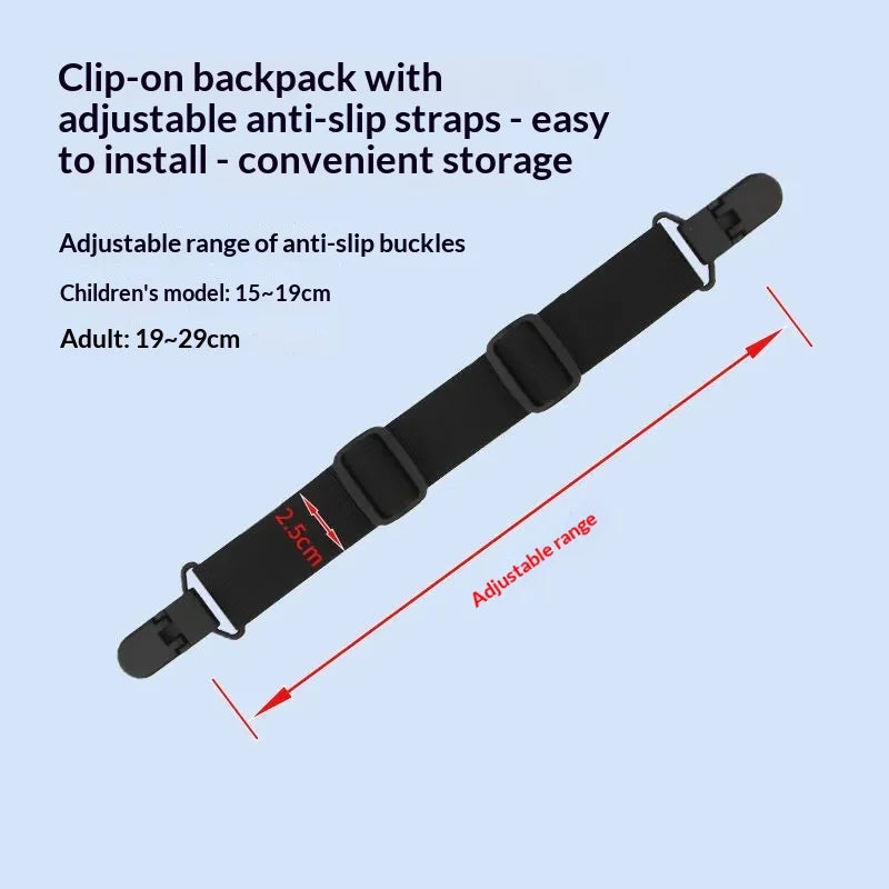 2.5cm Width Nylon Backpack Anti-Slip Shoulder Strap Clip 19-29cm Adjustable Bag Accessories for Adult - Black - 6