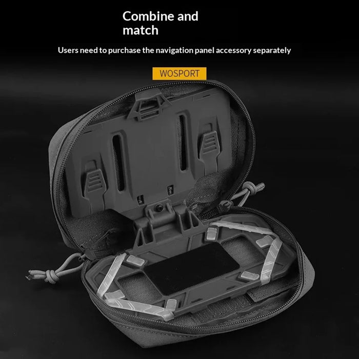 Foldable Tactical Vest Phone Mount MOLLE Navigation Holder Chest Harness for Military Training - Black - 3