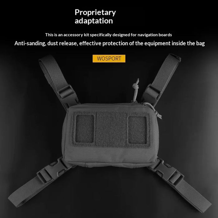 Foldable Tactical Vest Phone Mount MOLLE Navigation Holder Chest Harness for Military Training - Black - 4