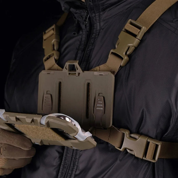 Foldable Tactical Vest Phone Mount MOLLE Navigation Holder Chest Harness for Military Training - Black - 5