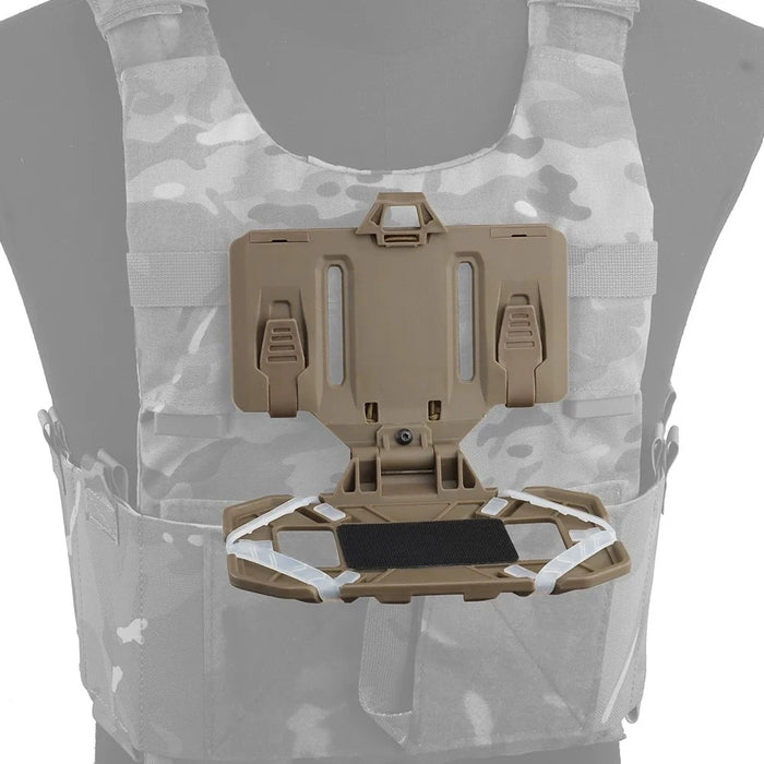 Foldable Tactical Vest Phone Mount MOLLE Navigation Holder Chest Harness for Military Training - Black - 6