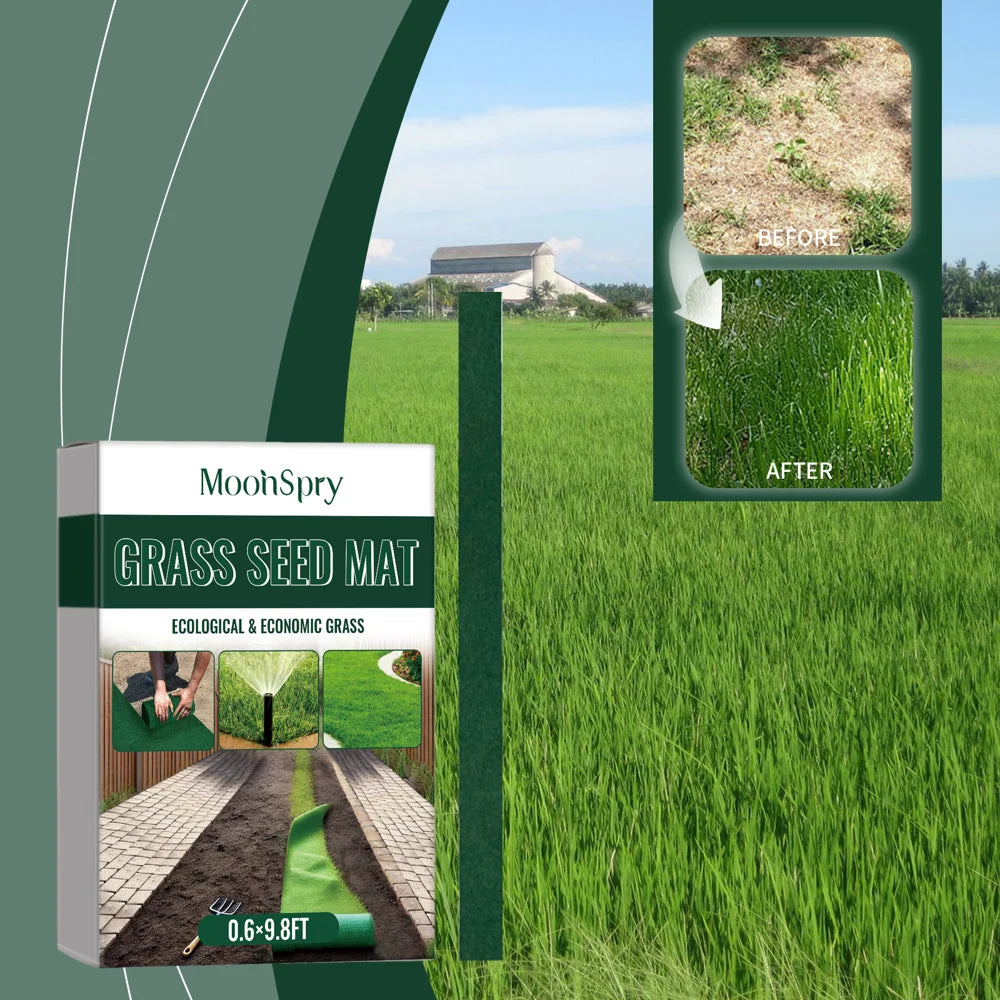 MOONSPRY 300cmx20cm Ecological Grass Seed Mat Waterproof Synthetic Fiber Lawn Planting Mat - 2