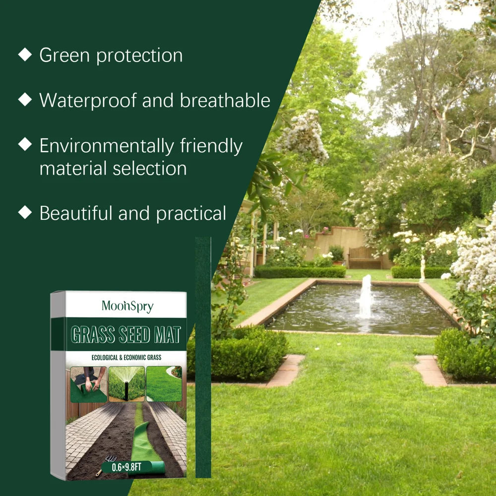 MOONSPRY 300cmx20cm Ecological Grass Seed Mat Waterproof Synthetic Fiber Lawn Planting Mat - 3