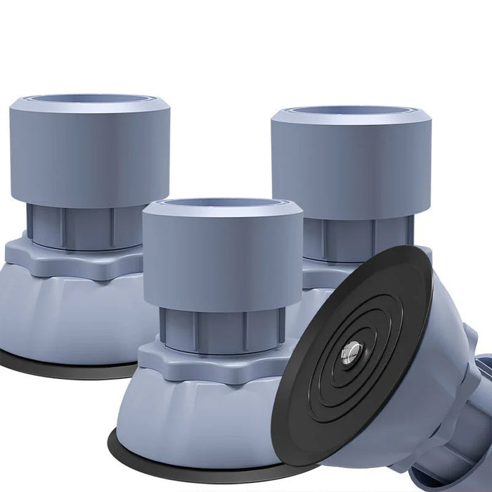 4Pcs Universal Washing Machine Base Stand Adjustable Height Anti Vibration Foot Pads for Dryer Refrigerator - Gray - 1
