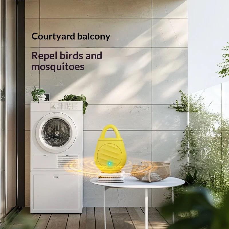 Ultrasonic Bird Repeller for Garden Balcony 3 Modes Rechargeable Automatic Mosquito Repellent  - Black - 2