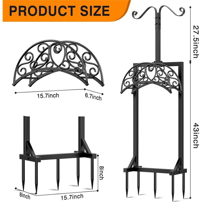 2 in 1 Garden Hose Holder Outdoor Water Hose Reel Stand 150FT Capacity Multi-Purpose Hooks for Yard - 6