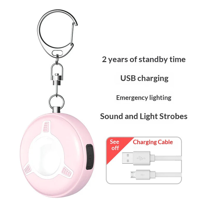 SC300 130dB Personal Safety Alarm with LED Strobe Flashlight USB-C Rechargeable - Pink - 2