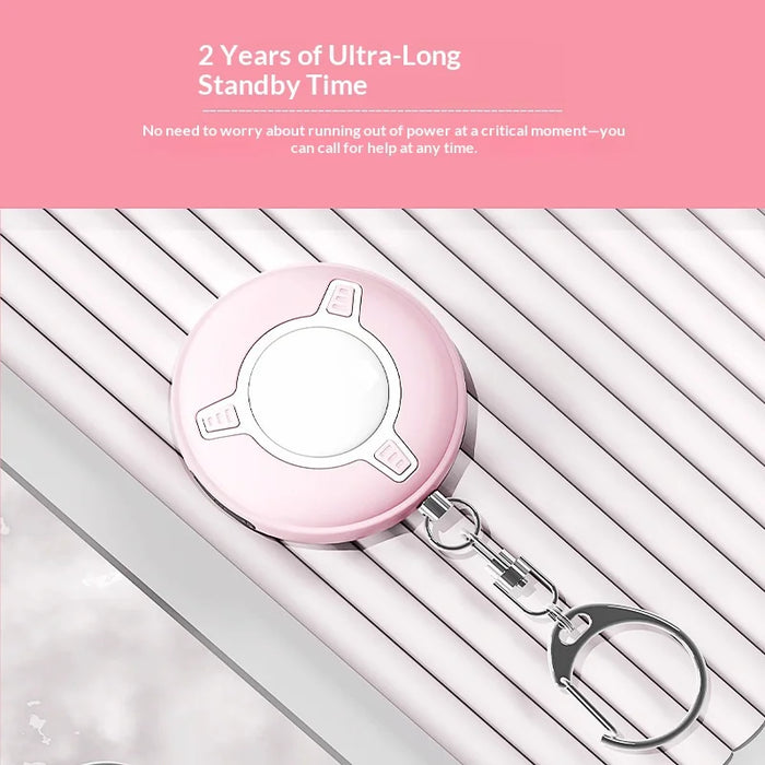 SC300 130dB Personal Safety Alarm with LED Strobe Flashlight USB-C Rechargeable - Pink - 4