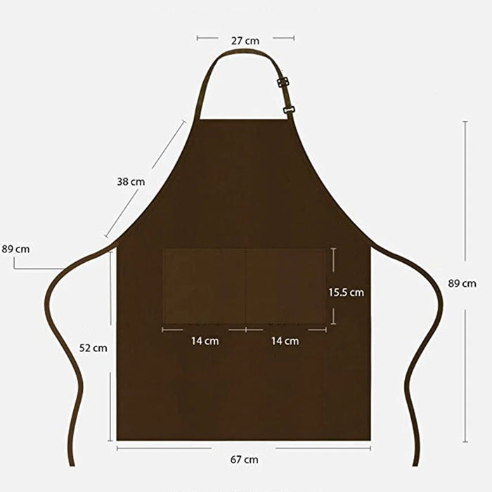 Adjustable Neck Apron Stain-Resistant Oversized Work Apron for Kitchen Cooking Gardening - White - 6