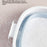 Size S Foldable Wash Basin Portable Space-Saving Collapsible for Face Washing and Laundry - Blue White - 6