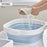Size L Foldable Wash Basin Portable Space-Saving Collapsible for Face Washing and Laundry - Blue White - 2