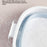 Size L Foldable Wash Basin Portable Space-Saving Collapsible for Face Washing and Laundry - Blue White - 4
