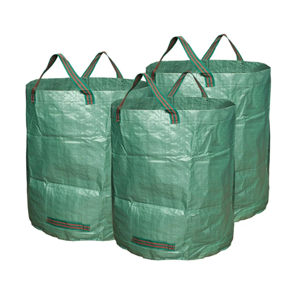1 Set/3Pcs Garden Durable Large Campacity PE Woven Material Rubbish Leaf Bags D67xH76cm - 1
