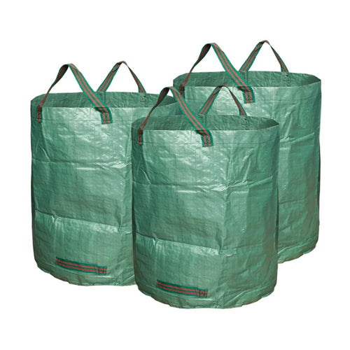 1 Set/3Pcs Garden Durable Large Campacity PE Woven Material Rubbish Leaf Bags D67xH76cm - 1