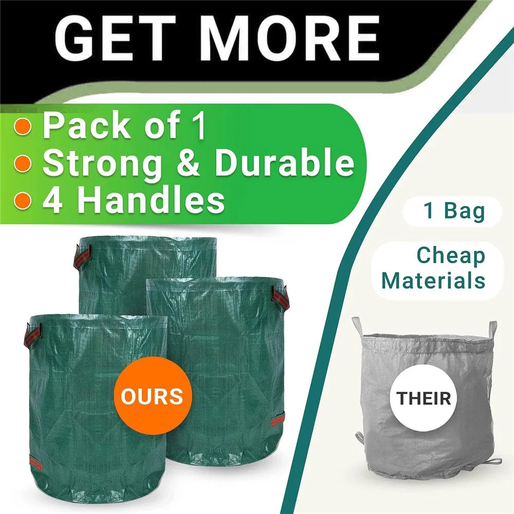 1 Set/3Pcs Garden Durable Large Campacity PE Woven Material Rubbish Leaf Bags D67xH76cm - 7