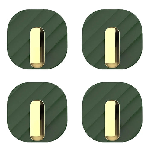 YM802 4Pcs Kitchen Bedroom Punch Free Wall Hanger Waterproof Traceless Hook - Green - 1