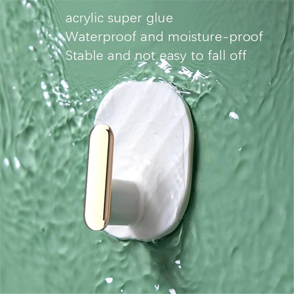 YM802 4Pcs Kitchen Bedroom Punch Free Wall Hanger Waterproof Traceless Hook - Green - 4