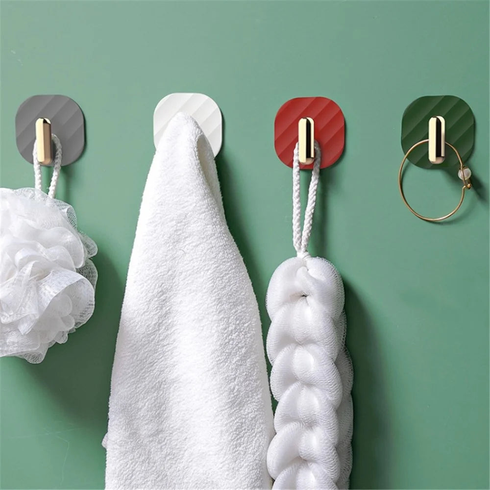 YM802 4Pcs Kitchen Bedroom Punch Free Wall Hanger Waterproof Traceless Hook - Green - 5