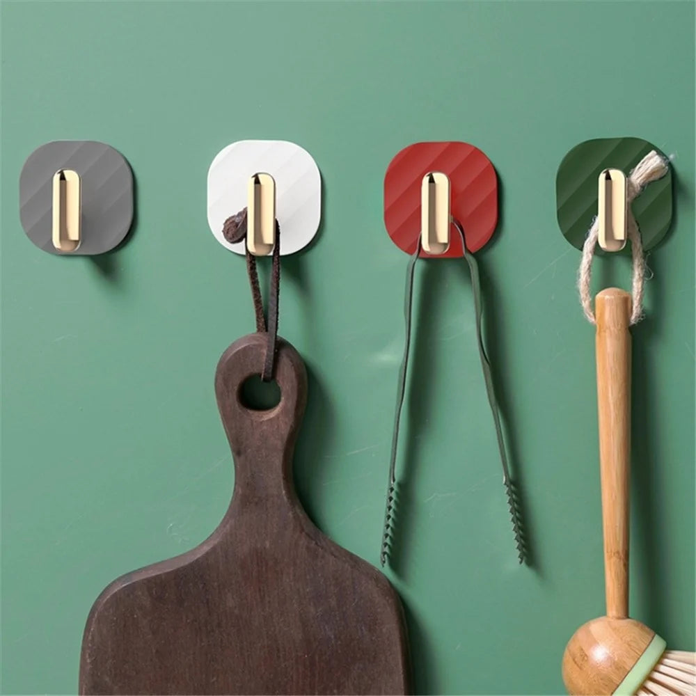 YM802 4Pcs Kitchen Bedroom Punch Free Wall Hanger Waterproof Traceless Hook - Green - 6