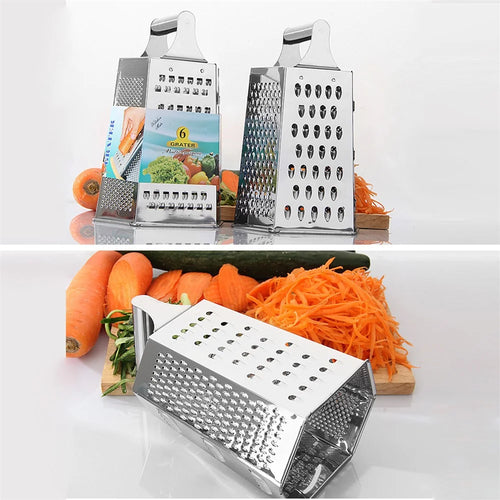 Six-sided Box Grater Stainless Steel Vegetable Cheese Multi Purpose Chopper - 1
