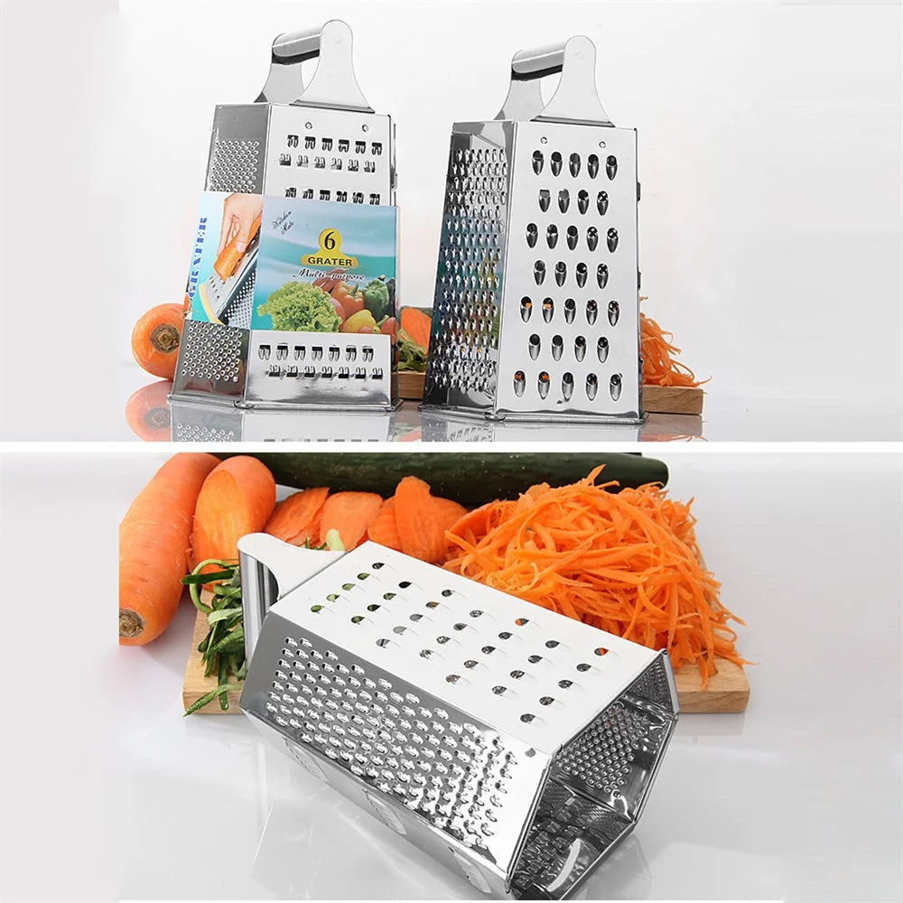 Six-sided Box Grater Stainless Steel Vegetable Cheese Multi Purpose Chopper - 1