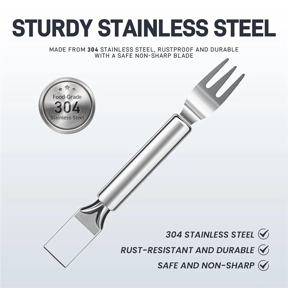 Stainless Steel Dual Head Watermelon Cutter Fruit Fork Kitchen Tool (BPA Free, No FDA) - 4