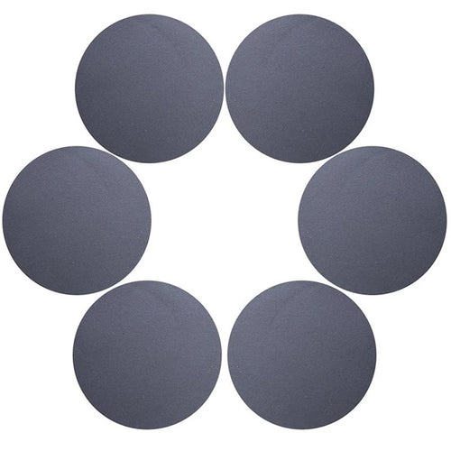 6Pcs PU Leather Coasters Round Heat Resistant Anti-skid Cup Pad Mats Dining Table Decoration - Grey - 1