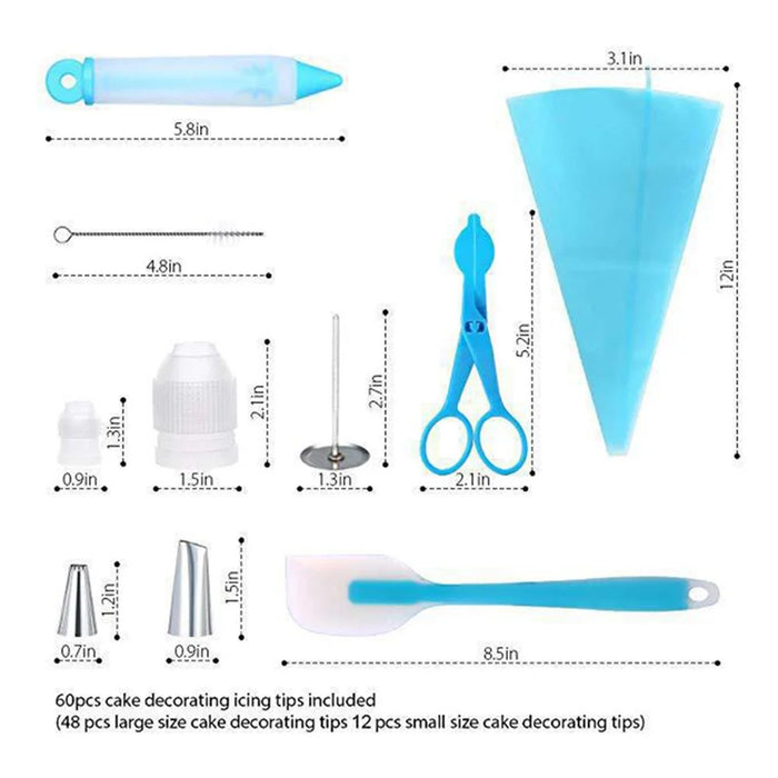 FM002 102Pcs/Set Kitchen Baking Pastry Nozzle Tips Bag Frosting Tool Dessert Cake Decorating Tools Kit (BPA Free, no FDA Certificate) - 2