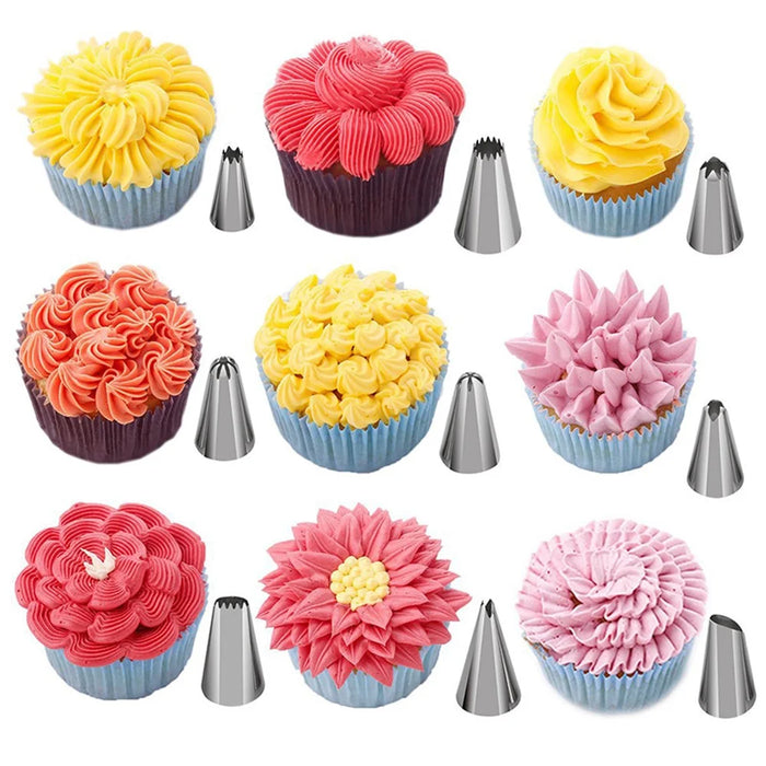 FM002 102Pcs/Set Kitchen Baking Pastry Nozzle Tips Bag Frosting Tool Dessert Cake Decorating Tools Kit (BPA Free, no FDA Certificate) - 6