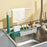 Multifunctional Kitchen Retractable Sink Storage Rack Dishwashing Cloth Sponge Holder Shelf - Green - 6
