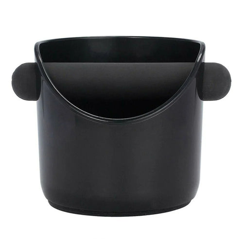 Espresso Knock Box Shock-Absorbent Durable Coffee Knock Box with Removable Bar Non-Slip Base (No FDA, BPA-free) - Black/Straight Port - 1