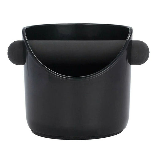 Espresso Knock Box Shock-Absorbent Durable Coffee Knock Box with Removable Bar Non-Slip Base (No FDA, BPA-free) - Black/Straight Port - 1