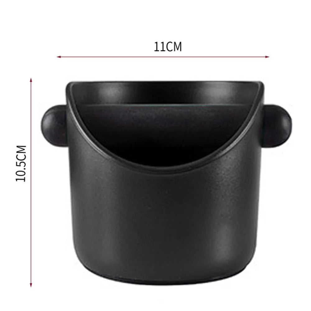 Espresso Knock Box Shock-Absorbent Durable Coffee Knock Box with Removable Bar Non-Slip Base (No FDA, BPA-free) - Black/Straight Port - 4