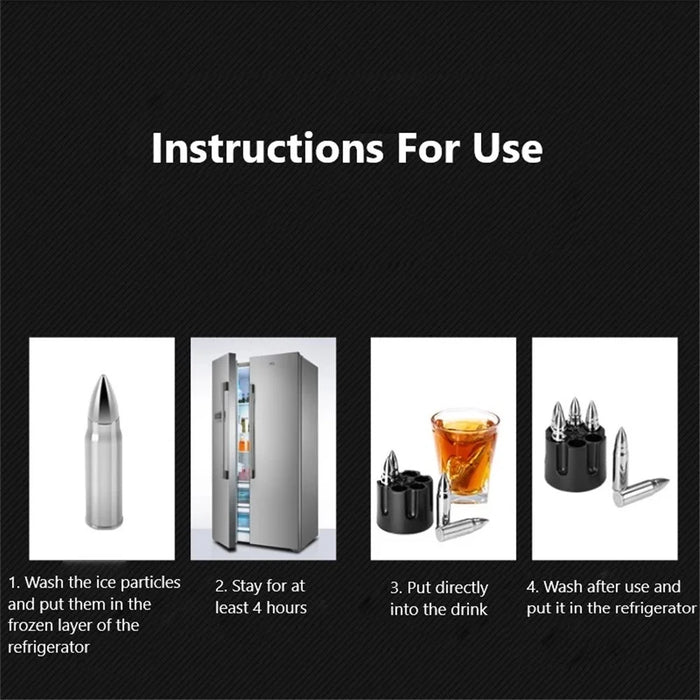 Stainless Steel Bullet Shape Ice Cube Chillers Quick-frozen Whiskey Wine Beer Ice Stones Cooler Kitchen Bar Gadgets (FDA Certified) - 7
