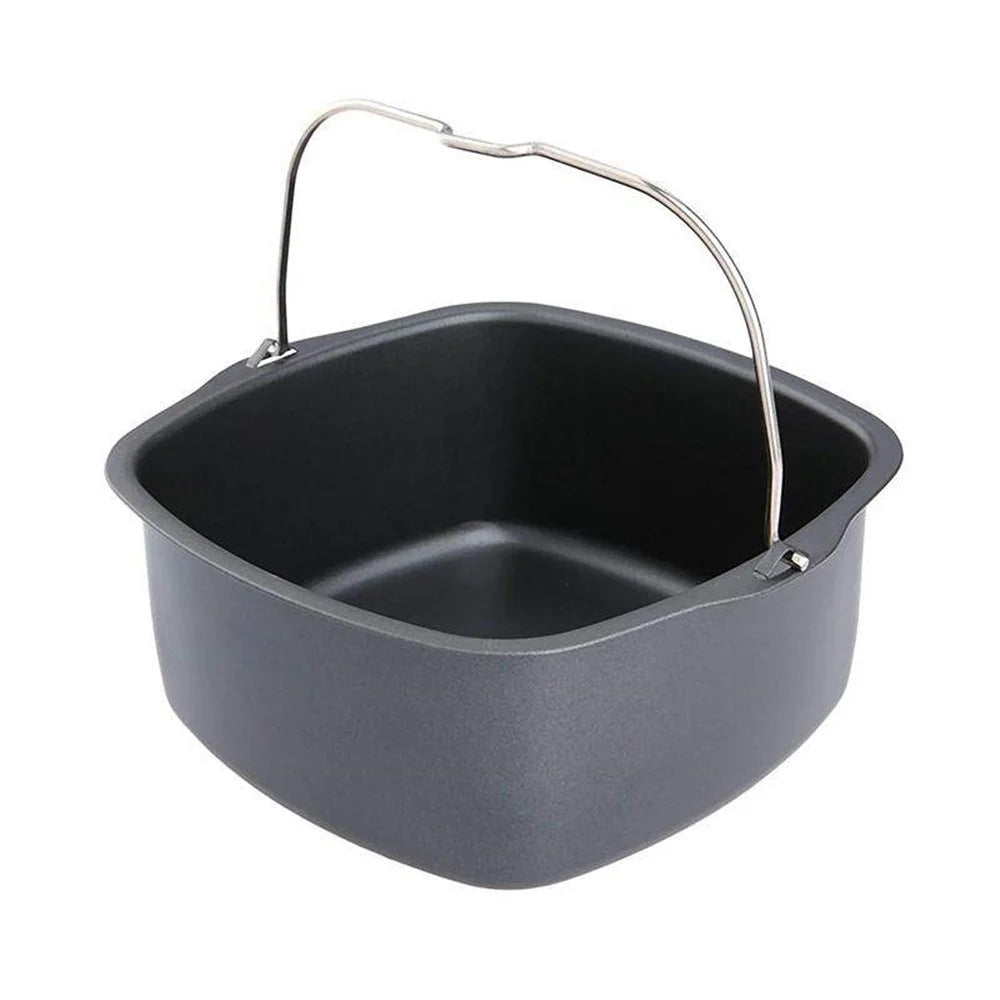 7inch Non-stick Baking Dish Tray Cake Baking Basket with Handle for Electric Air Fryer (BPA-free, No FDA Certificate) - 1