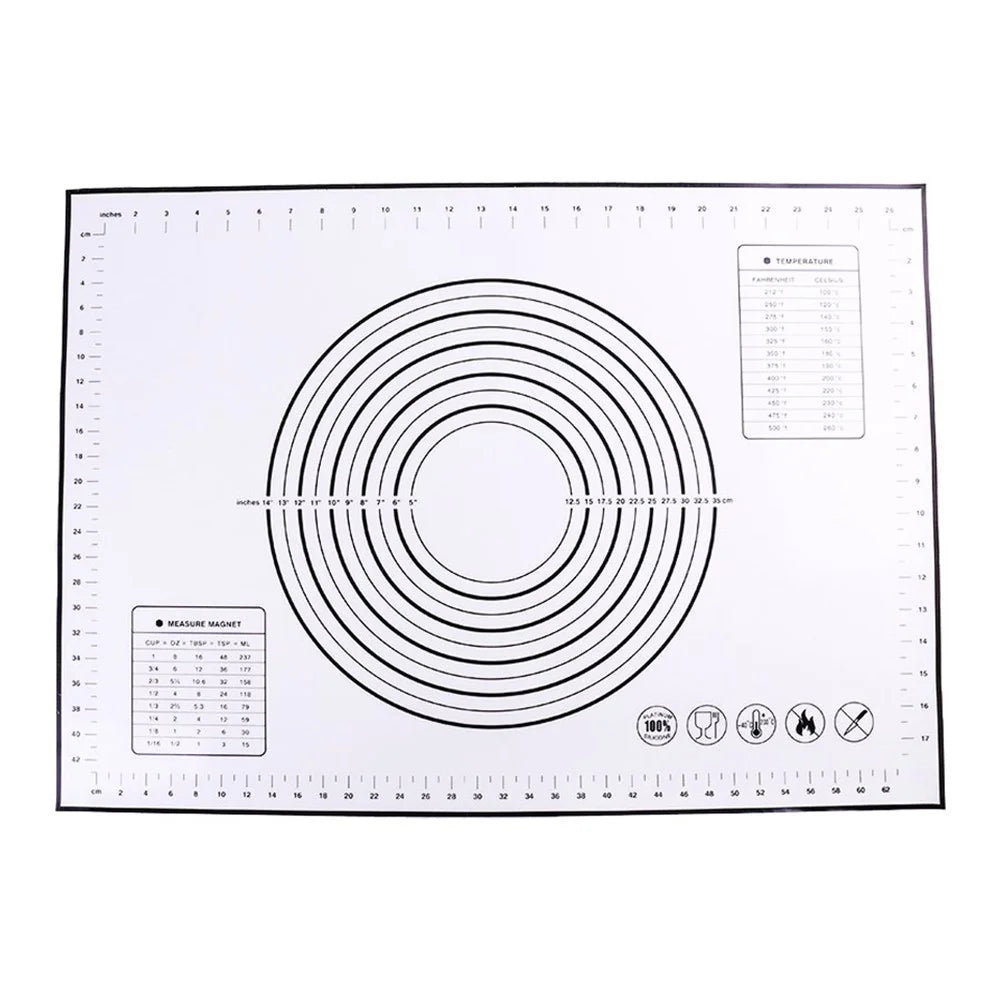 50*70cm Kitchen Reusable Silicone Baking Mat Rolling Dough Mat Non-stick Oven Pastry Tool (BPA-free, No FDA Certificate) - Black - 1