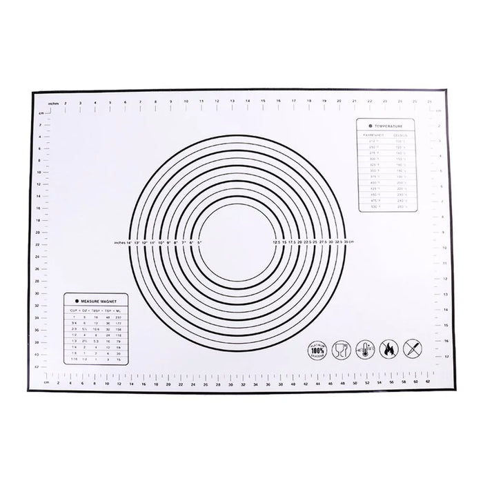 50*70cm Kitchen Reusable Silicone Baking Mat Rolling Dough Mat Non-stick Oven Pastry Tool (BPA-free, No FDA Certificate) - Black - 1