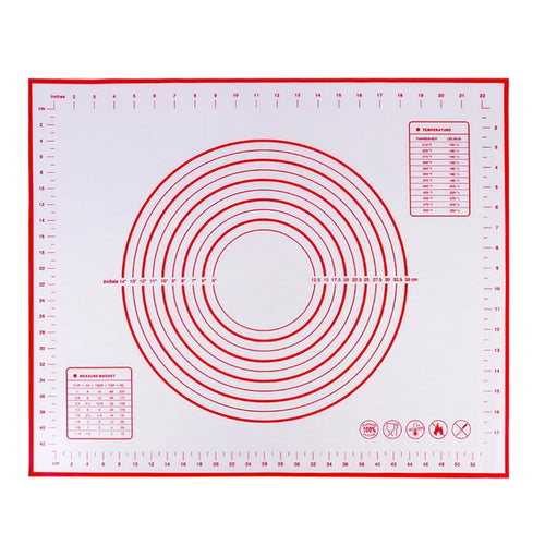 50*60cm Food-grade Silicone Baking Mat Reusable Kitchen Rolling Dough Mat Non-stick Oven Pastry Tool (BPA-free, No FDA Certificate) - Red - 1