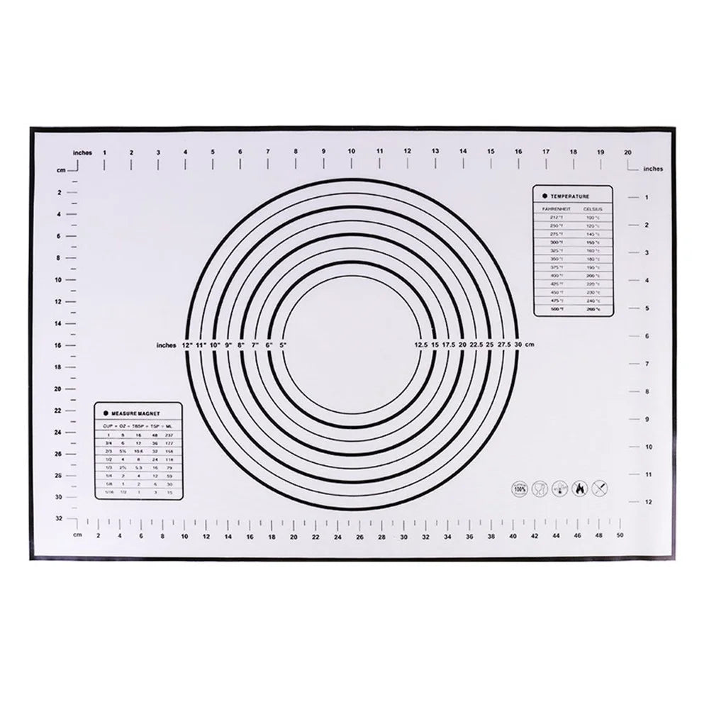 40*60cm Heat Resistant Silicone Baking Mat Rolling Dough Mat Non-stick Oven Pastry Tool (BPA-free, No FDA Certificate) - Black - 1