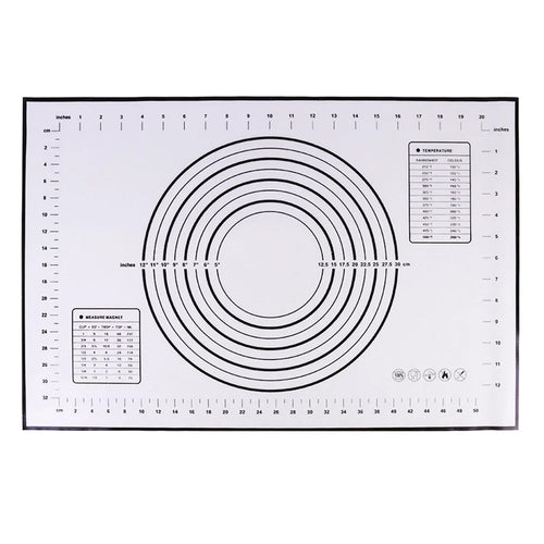 40*60cm Heat Resistant Silicone Baking Mat Rolling Dough Mat Non-stick Oven Pastry Tool (BPA-free, No FDA Certificate) - Black - 1