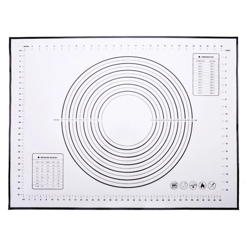 60cmx80cm Silicone Baking Mat Measurement Scale Knead Dough Kitchen Cake Pad (BPA-free, No FDA Certificate) - Black - 1