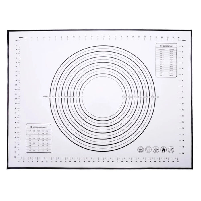 60cmx80cm Silicone Baking Mat Measurement Scale Knead Dough Kitchen Cake Pad (BPA-free, No FDA Certificate) - Black - 1