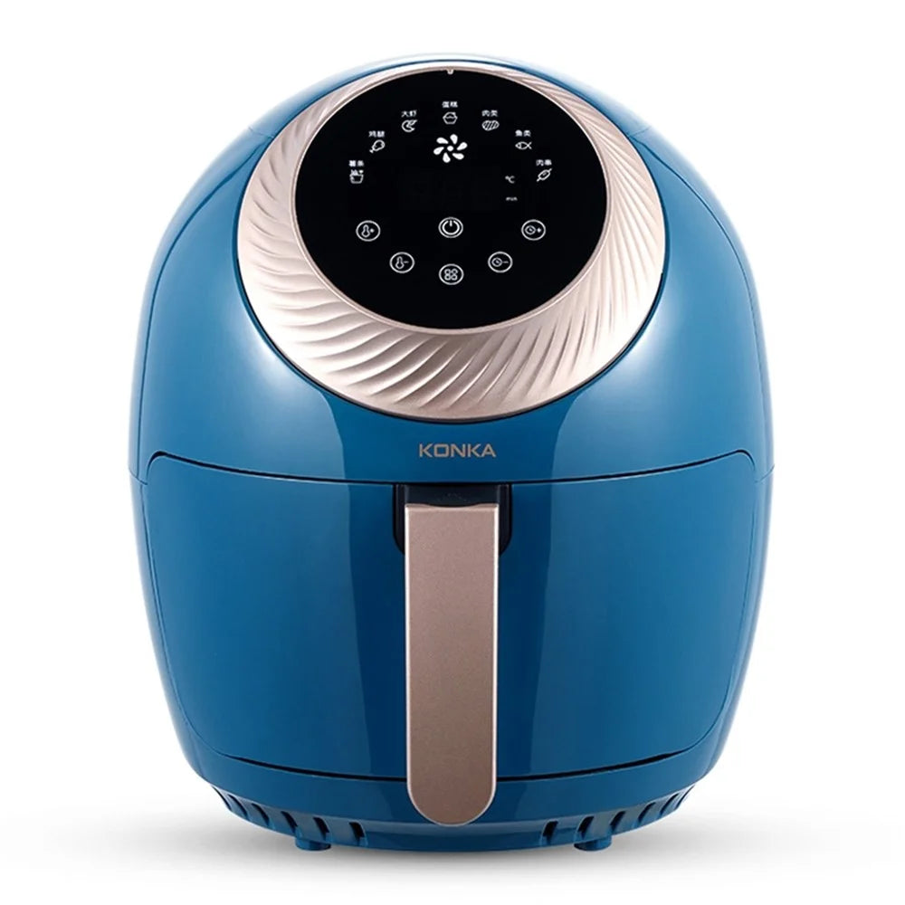 KONKA KGKZ-AS2 EU Plug 3.5L Smart Touch Control Electric Oven Healthy Oilless Air Fryer French Fries Maker (No FDA Certificate, BPA-Free) - Blue - 1